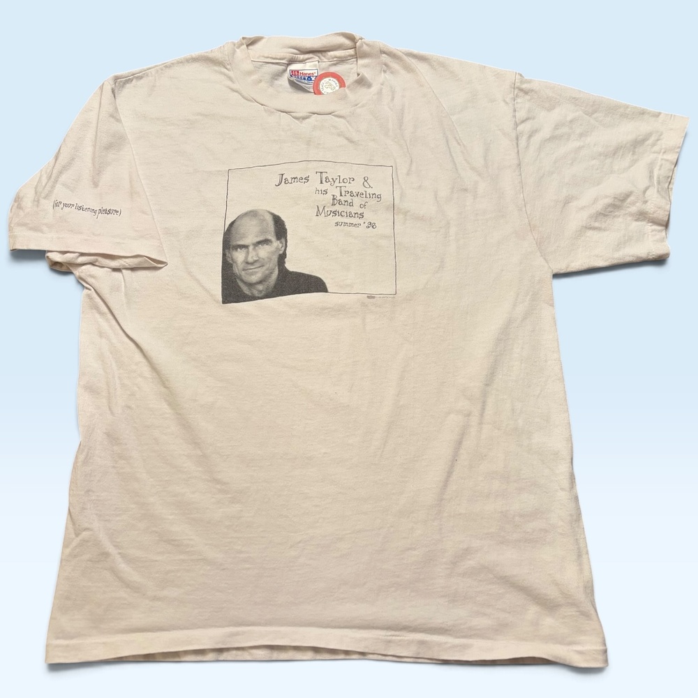 Vintage James Taylor Shirt Mens Large White Hanes Summer 96 Tour Tee T-Shirt